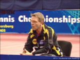 Dirk Schimmelpfennig bei den Tischtennis-Europameisterschaften in St. Petersburg angespannt